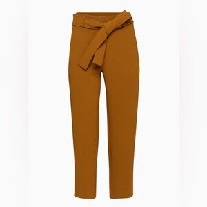 Aritzia Wilfred NWT Tie Front High Rise Straight Leg Pant, Rich Chestnut 0
